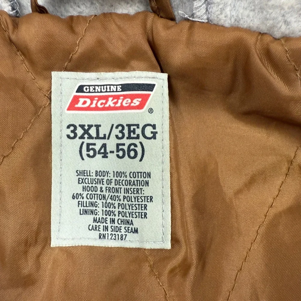 Dickies Mens 3XL Brown Duck Canvas‎ Quilted Lined Hooded Work Shacket Chore